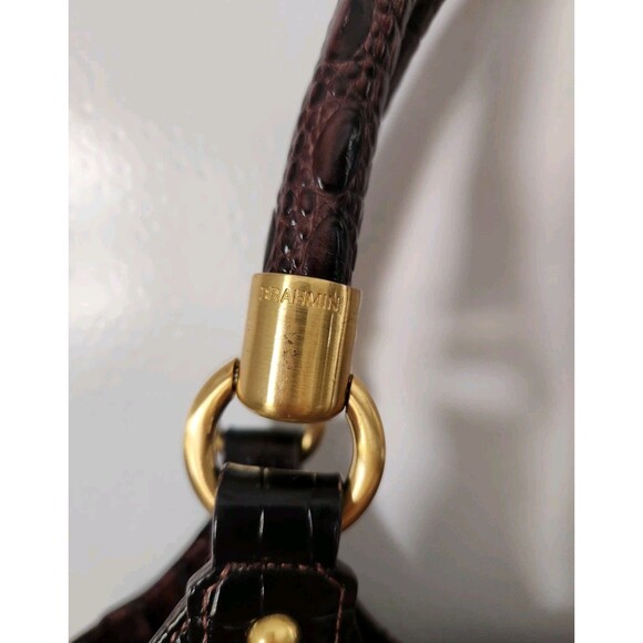 BRAHMIN Elisa Satchel  EUC - Anthracite - Beautiful Color! Scuffs SEE - Picture 7 of 16